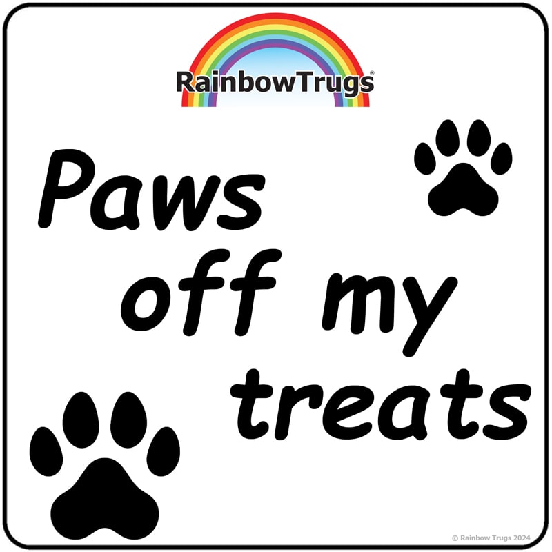 Trug-Lid PAWS OFF MY TREATS Sticker